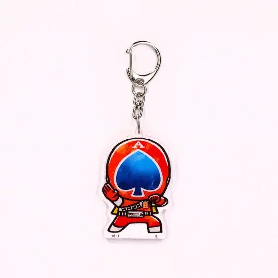 Premium Bandai Limited - Super Sentai Series All Red Deformed Acrylic Charms - J.A.K.Q. Dengekitai / Spade Ace