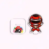 Super Sentai Series All Red Deformed Acrylic Stand - Premium Bandai Limited - Kousoku Sentai Turboranger / Red Turbo