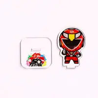 Super Sentai Series All Red Deformed Acrylic Stand - Premium Bandai Limited - Engine Sentai Go-Onger / Go-On Red