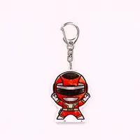 Super Sentai Series All Red Deformed Acrylic Charms - Premium Bandai Limited - Kousoku Sentai Turboranger / Red Turbo