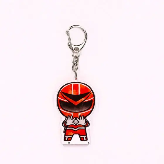 Super Sentai Series All Red Deformed Acrylic Charms - Premium Bandai Limited - Hikari Sentai Maskman / Red Mask