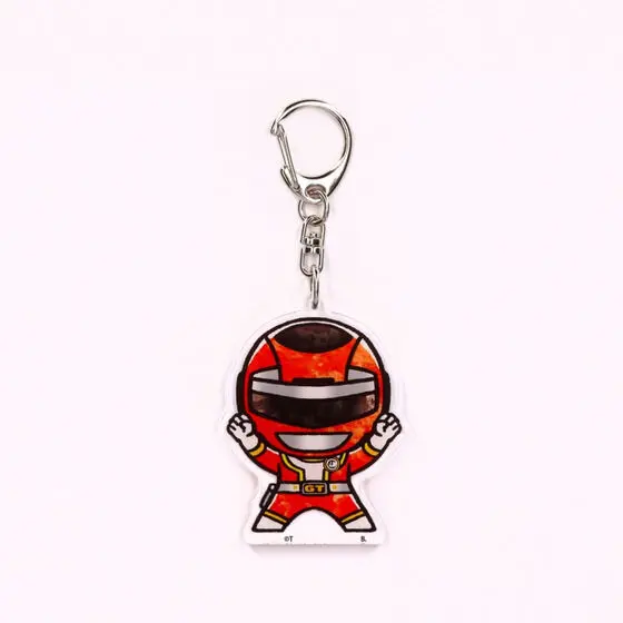 Super Sentai Series All Red Deformed Acrylic Charms - Premium Bandai Limited - Kousoku Sentai Turboranger / Red Turbo