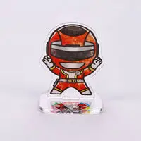 Super Sentai Series All Red Deformed Acrylic Stand - Premium Bandai Limited - Kousoku Sentai Turboranger / Red Turbo