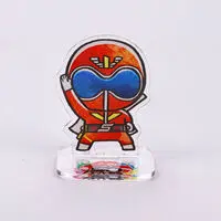 Super Sentai Series All Red Deformed Acrylic Stand - Premium Bandai Limited - Himitsu Sentai Gorenger / Akarenger