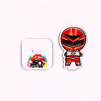 Super Sentai Series All Red Deformed Acrylic Stand - Premium Bandai Limited - Hikari Sentai Maskman / Red Mask