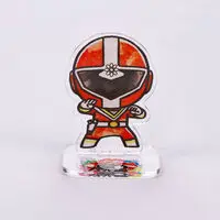 Super Sentai Series All Red Deformed Acrylic Stand - Premium Bandai Limited - Chikyuu Sentai Fiveman / FiveRed
