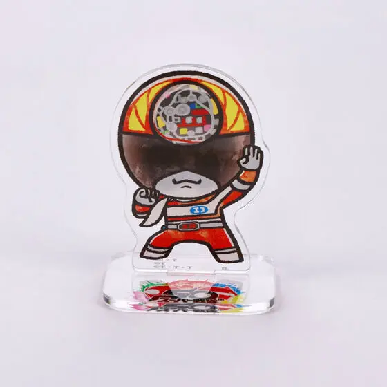 Super Sentai Series All Red Deformed Acrylic Stand - Premium Bandai Limited - Denshi Sentai Denziman / DenziRed