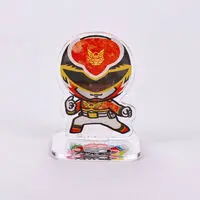 Super Sentai Series All Red Deformed Acrylic Stand - Premium Bandai Limited - Tensou Sentai Goseiger / Gosei Red