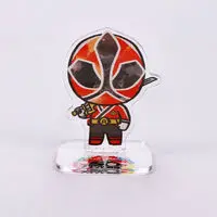 Super Sentai Series All Red Deformed Acrylic Stand - Premium Bandai Limited - Samurai Sentai Shinkenger / Shinken Red