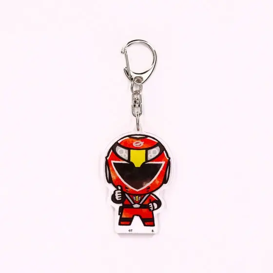 Super Sentai Series All Red Deformed Acrylic Charms - Premium Bandai Limited - Engine Sentai Go-Onger / Go-On Red