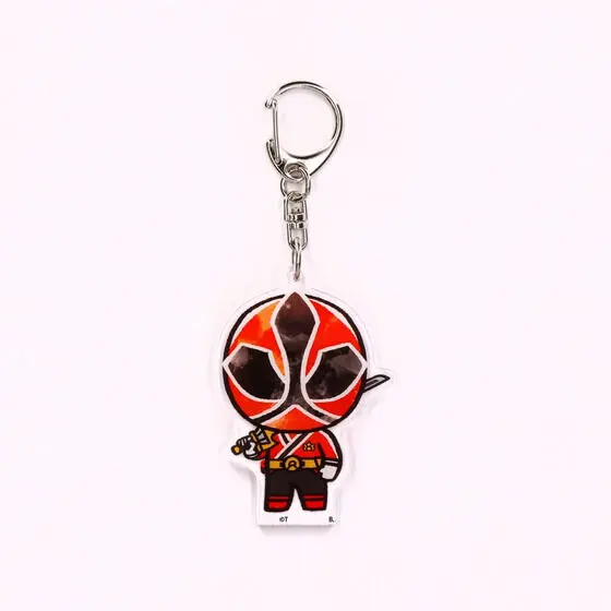 Super Sentai Series All Red Deformed Acrylic Charms - Premium Bandai Limited - Samurai Sentai Shinkenger / Shinken Red