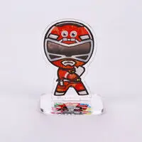 Super Sentai Series All Red Deformed Acrylic Stand - Premium Bandai Limited - Gekisou Sentai Carranger / Red Racer