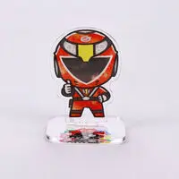 Super Sentai Series All Red Deformed Acrylic Stand - Premium Bandai Limited - Engine Sentai Go-Onger / Go-On Red