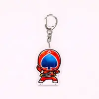 Super Sentai Series All Red Deformed Acrylic Charms - Premium Bandai Limited - J.A.K.Q. Dengekitai / Spade Ace
